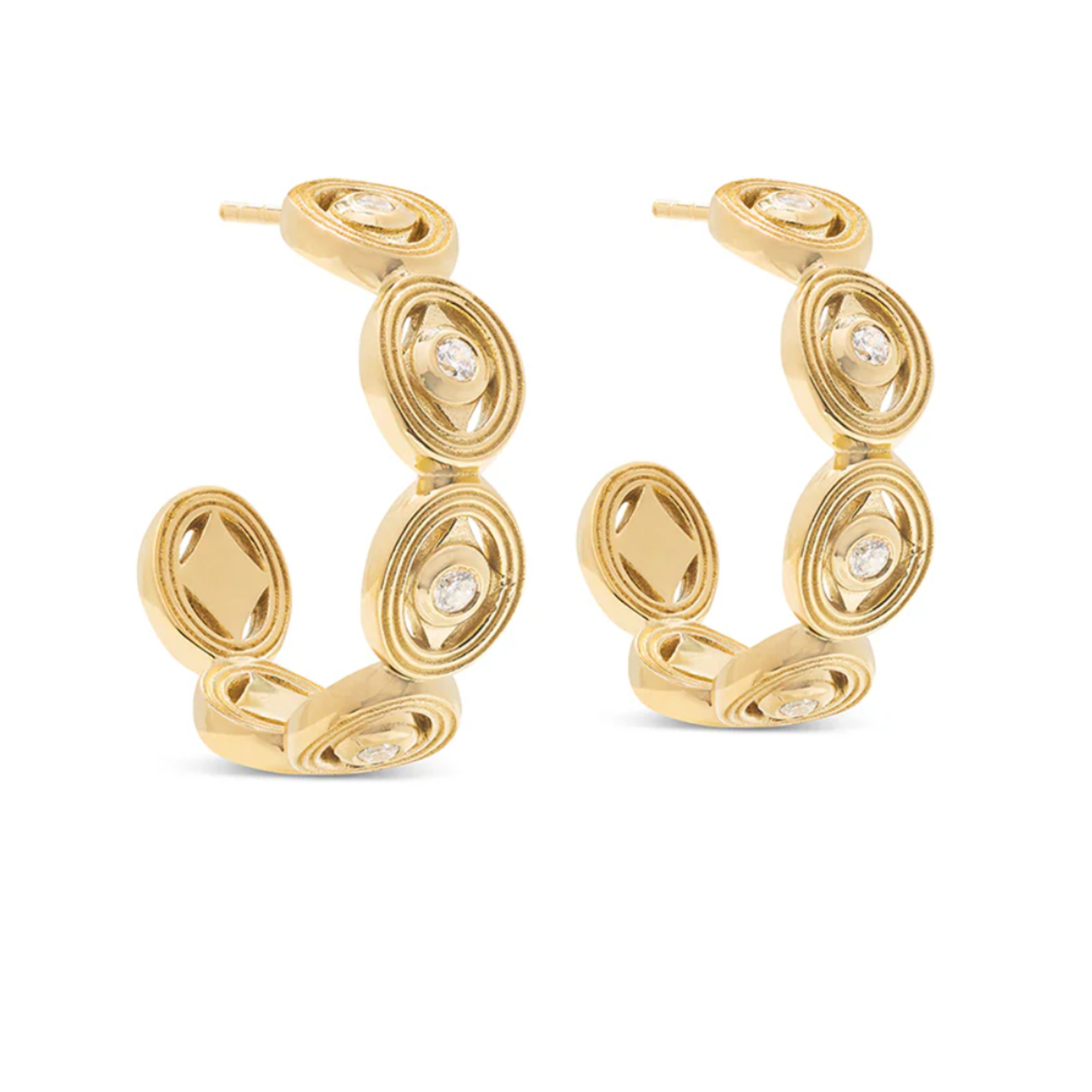 Capucine De Wulf Monique Hoop Earrings- Clear Cubic Zirconia
