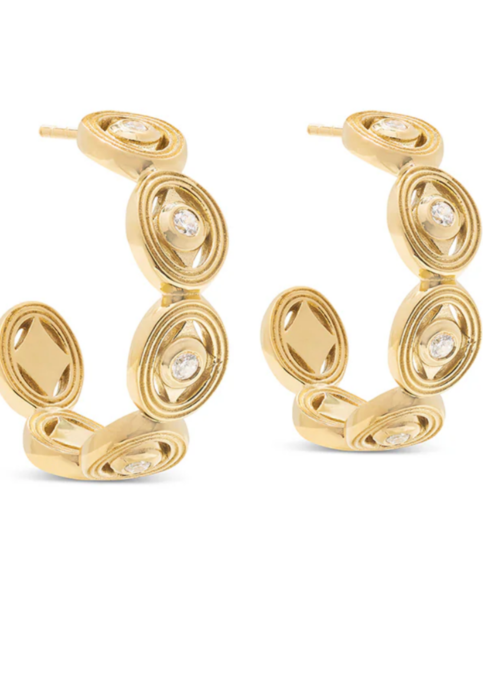 Capucine De Wulf Monique Hoop Earrings- Clear Cubic Zirconia