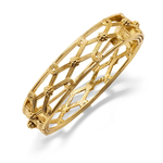 Capucine De Wulf Monique Lattice Hinged Bangle- Gold