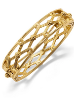 Capucine De Wulf Monique Lattice Hinged Bangle- Gold
