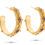 Capucine De Wulf Victoria Hoop Earrings- Gold/Blue Labradorite