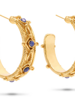 Capucine De Wulf Victoria Hoop Earrings- Gold/Blue Labradorite