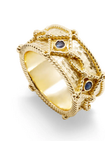 Capucine De Wulf Victoria Ring Band, Size 8- Gold/Blue Labradorite