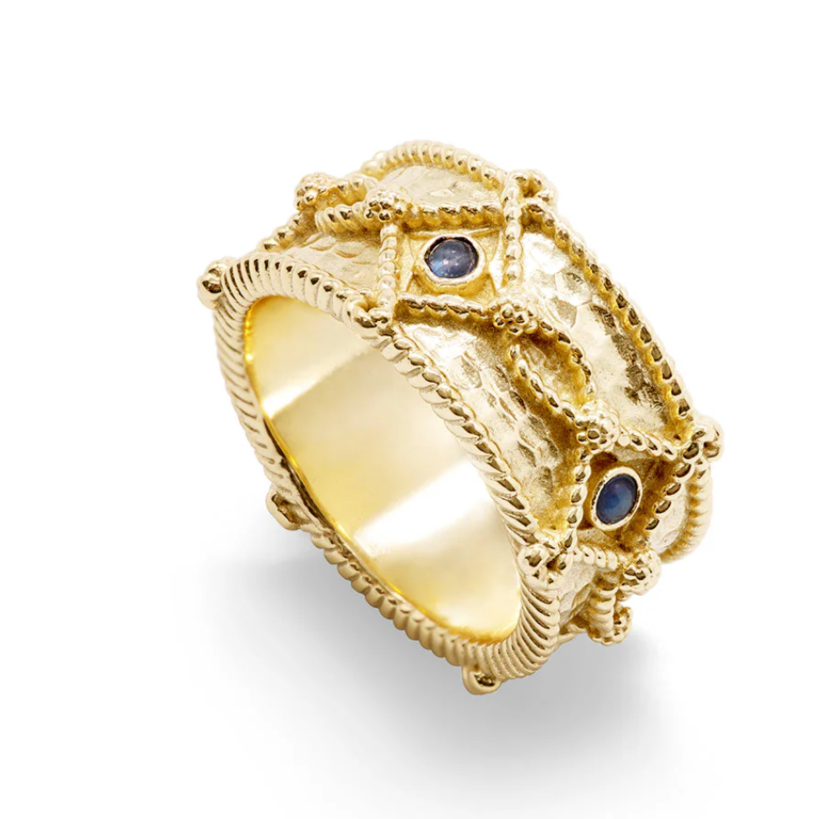 Capucine De Wulf Victoria Ring Band, Size 8- Gold/Blue Labradorite