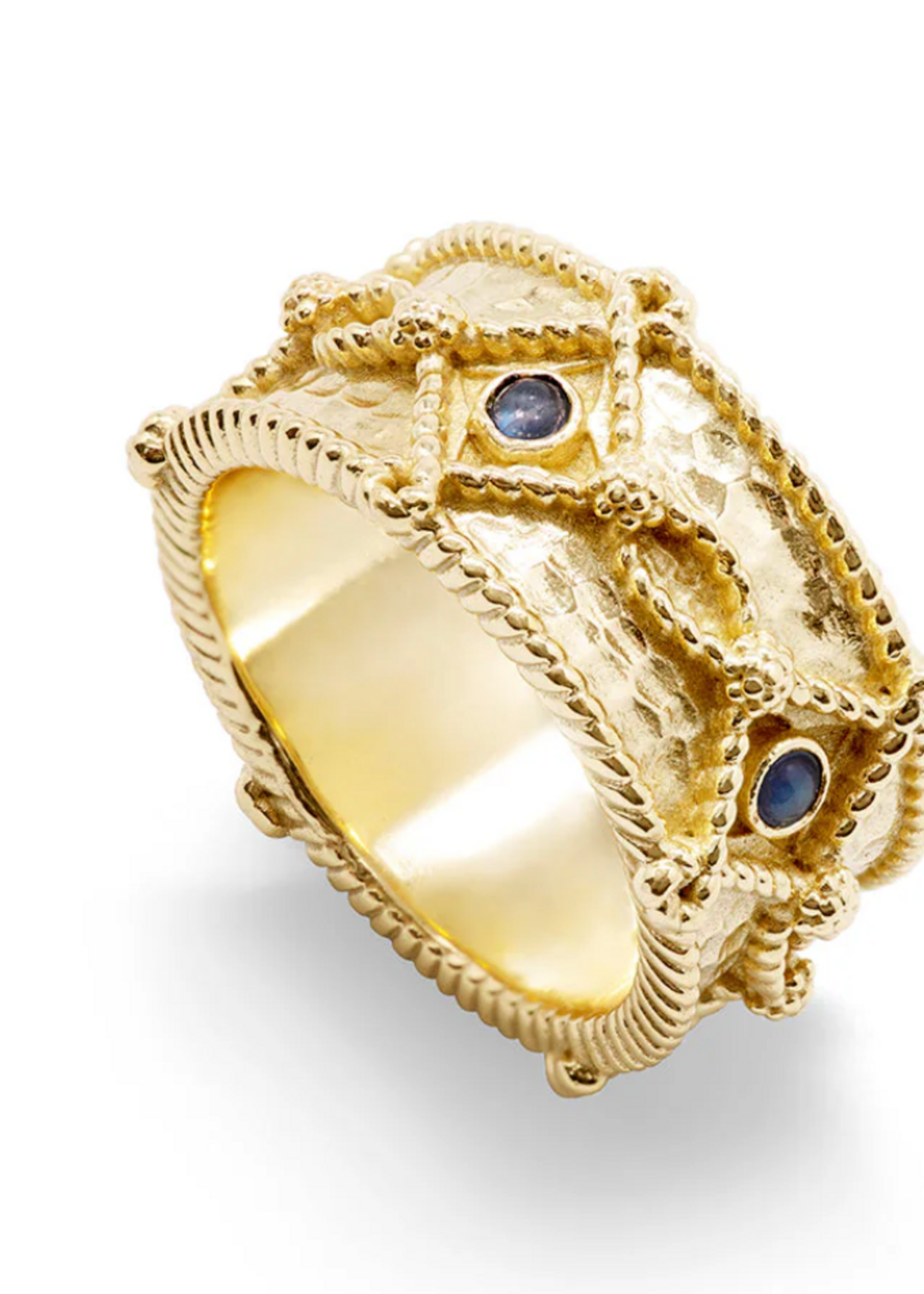 Capucine De Wulf Victoria Ring Band, Size 8- Gold/Blue Labradorite