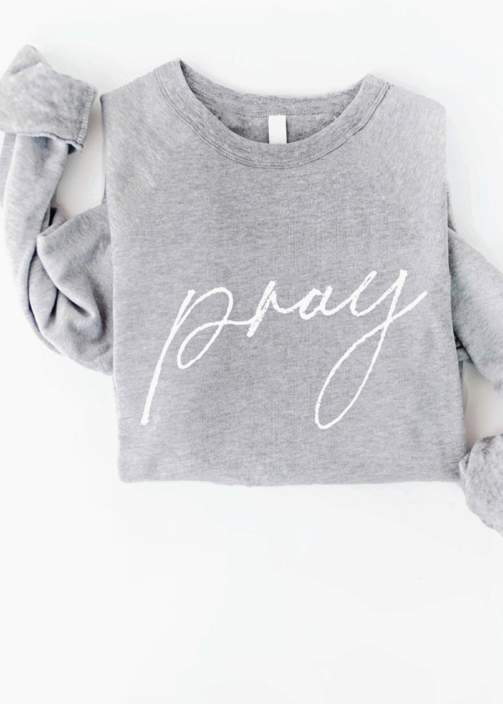 Oat Collective "Pray" Sweatshirt- Athletic Heather- Small