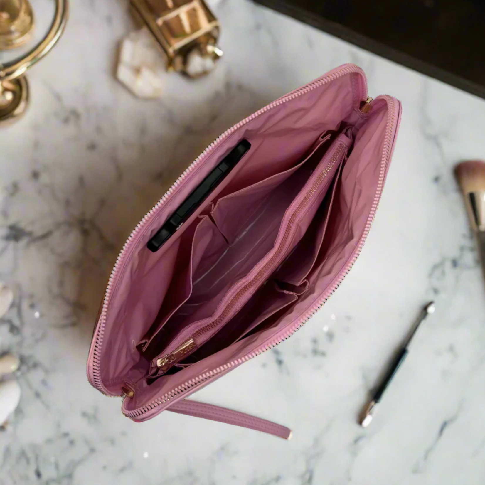 PurseN Litt Makeup Case- Rose Quartz