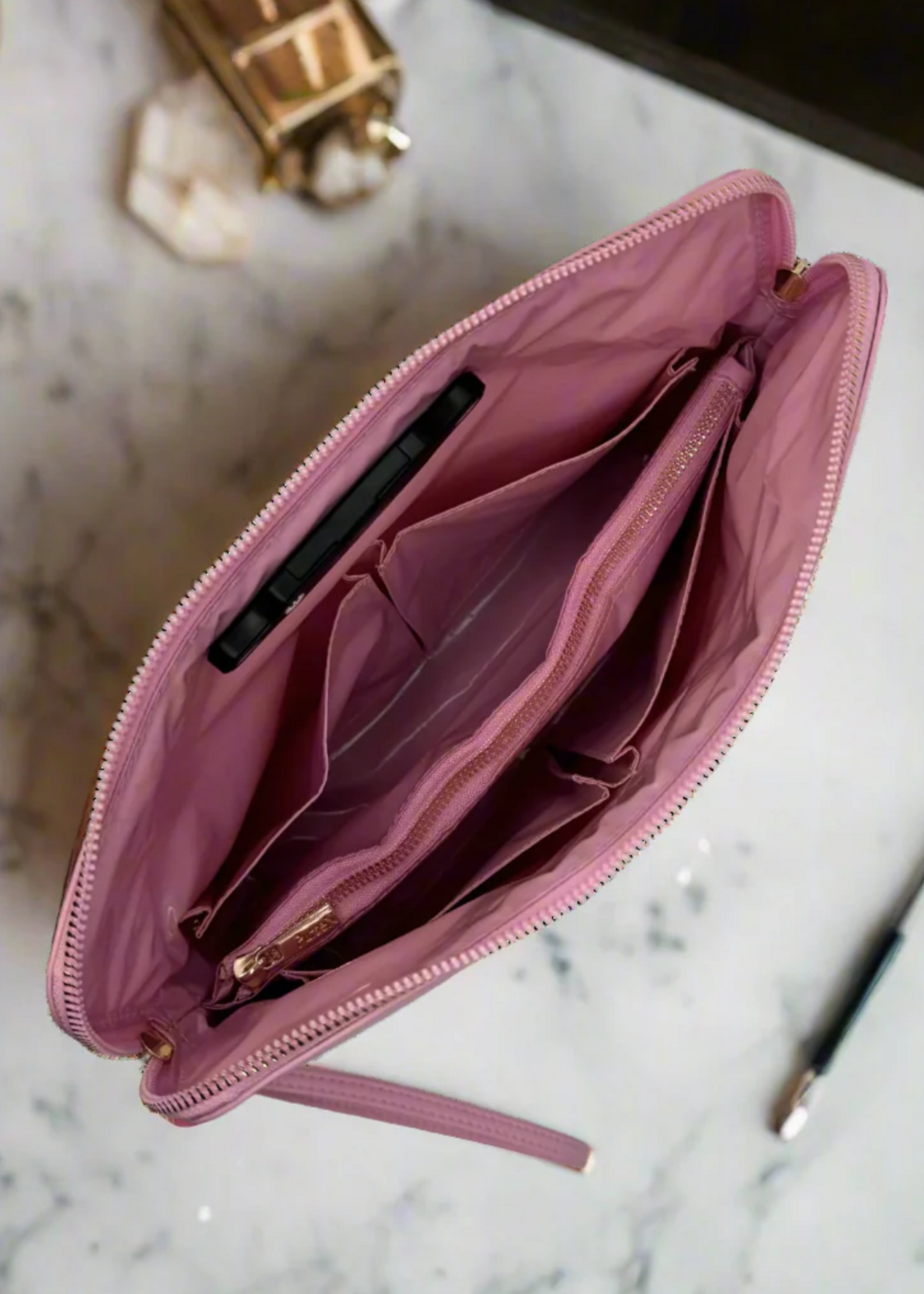 PurseN Litt Makeup Case- Rose Quartz