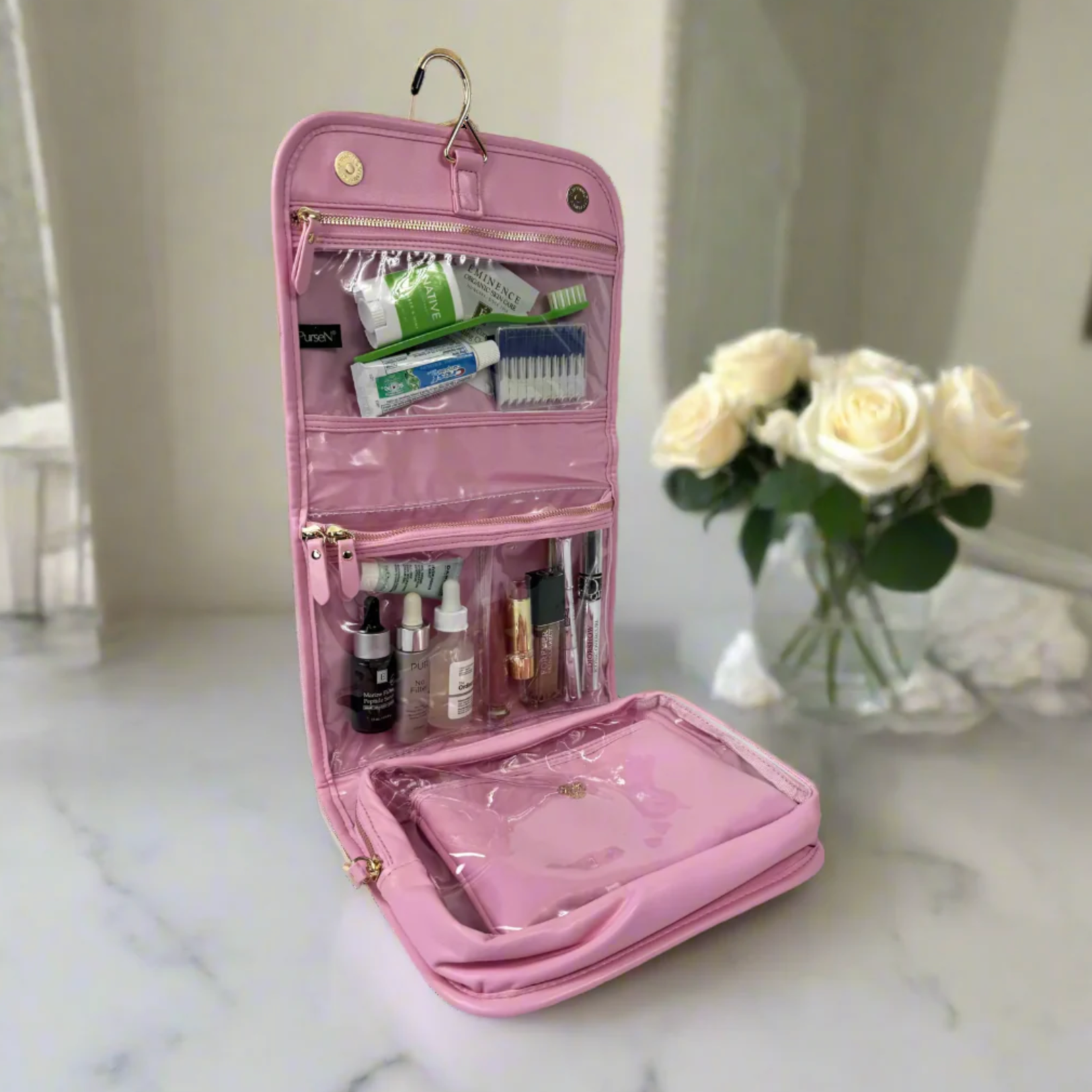 PurseN Toiletry Case- Rose Quartz