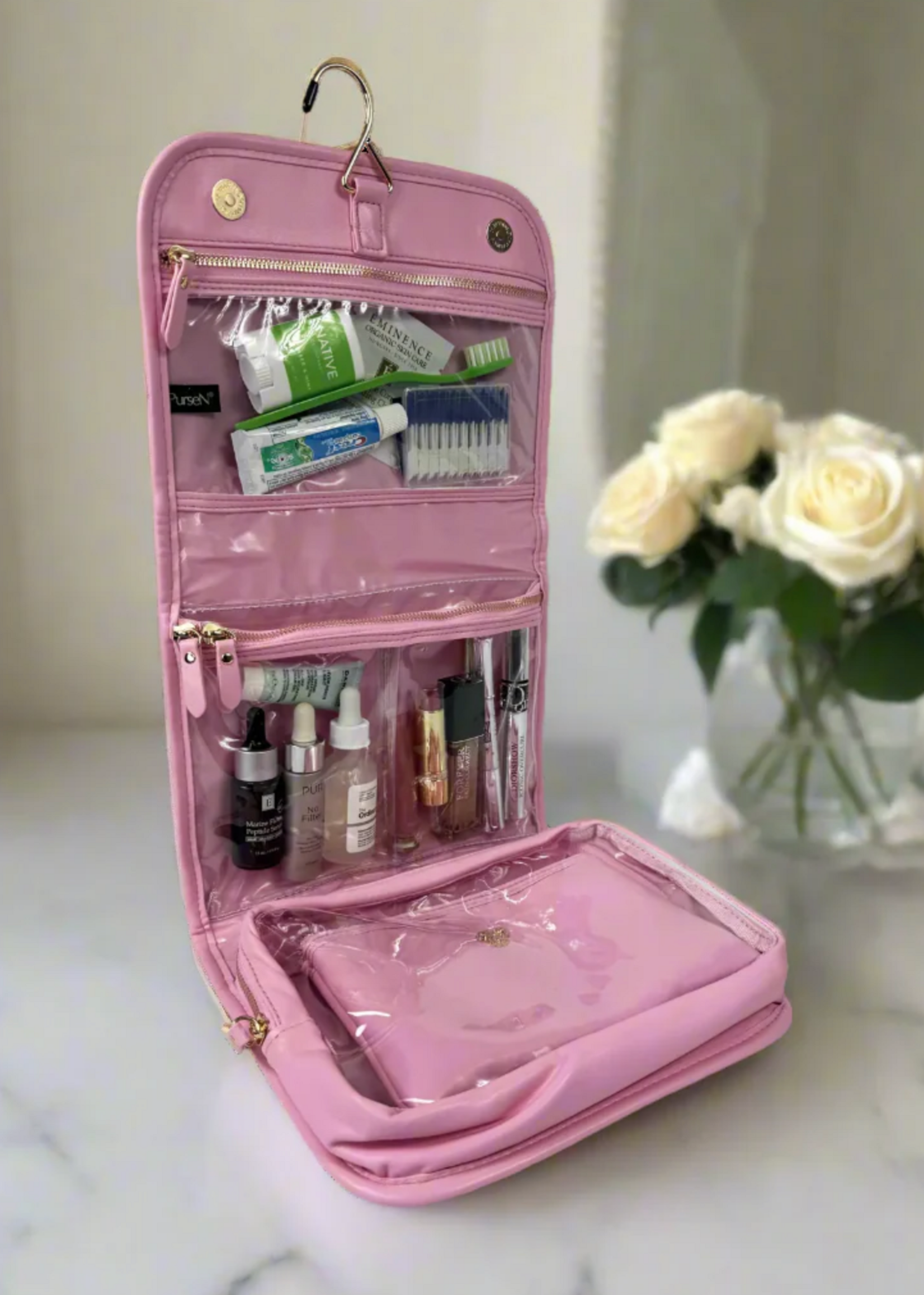 PurseN Toiletry Case- Rose Quartz