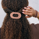 Teleties Small Round Flat Clip- Mocha Mousse
