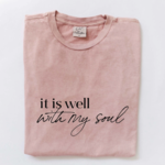 Oat Collective It Is Well WIth My Soul Graphic Tee | Soft Pink