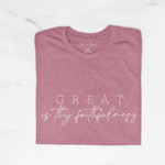 Oat Collective Great is Thy Faithfullness Graphic T-Shirt | Heather Mauve