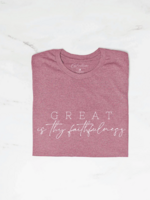 Oat Collective Great is Thy Faithfullness Graphic T-Shirt | Heather Mauve
