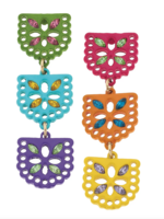 Canvas Fiesta Papel Picado Enamel Banner Earrings