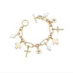 Canvas Abigail Multi Cross Charm Bracelet