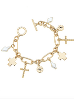 Canvas Abigail Multi Cross Charm Bracelet