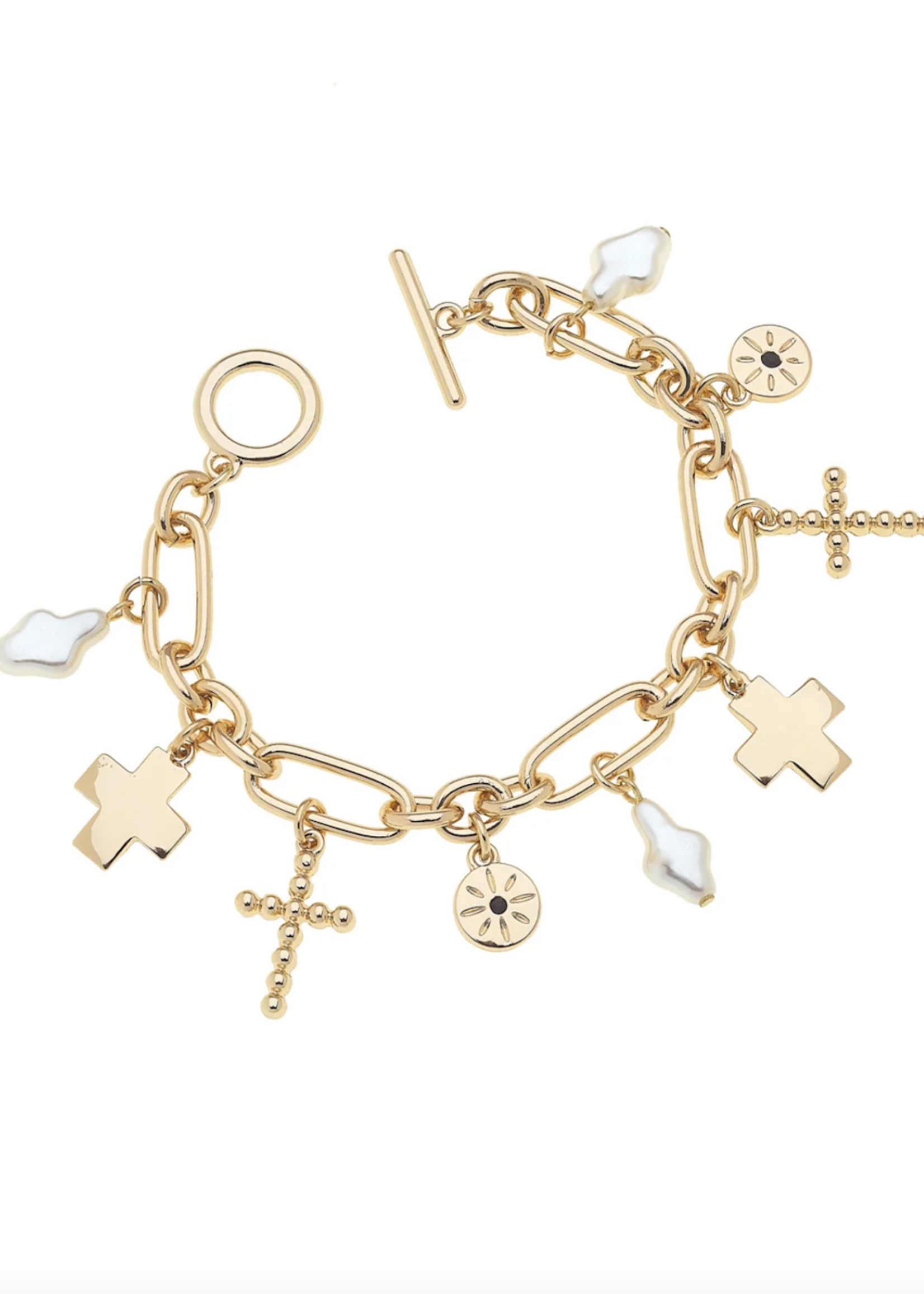 Canvas Abigail Multi Cross Charm Bracelet
