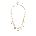 Canvas Abigail Multi Cross Charm Necklace