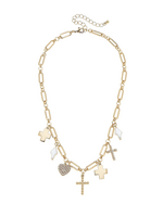 Canvas Abigail Multi Cross Charm Necklace