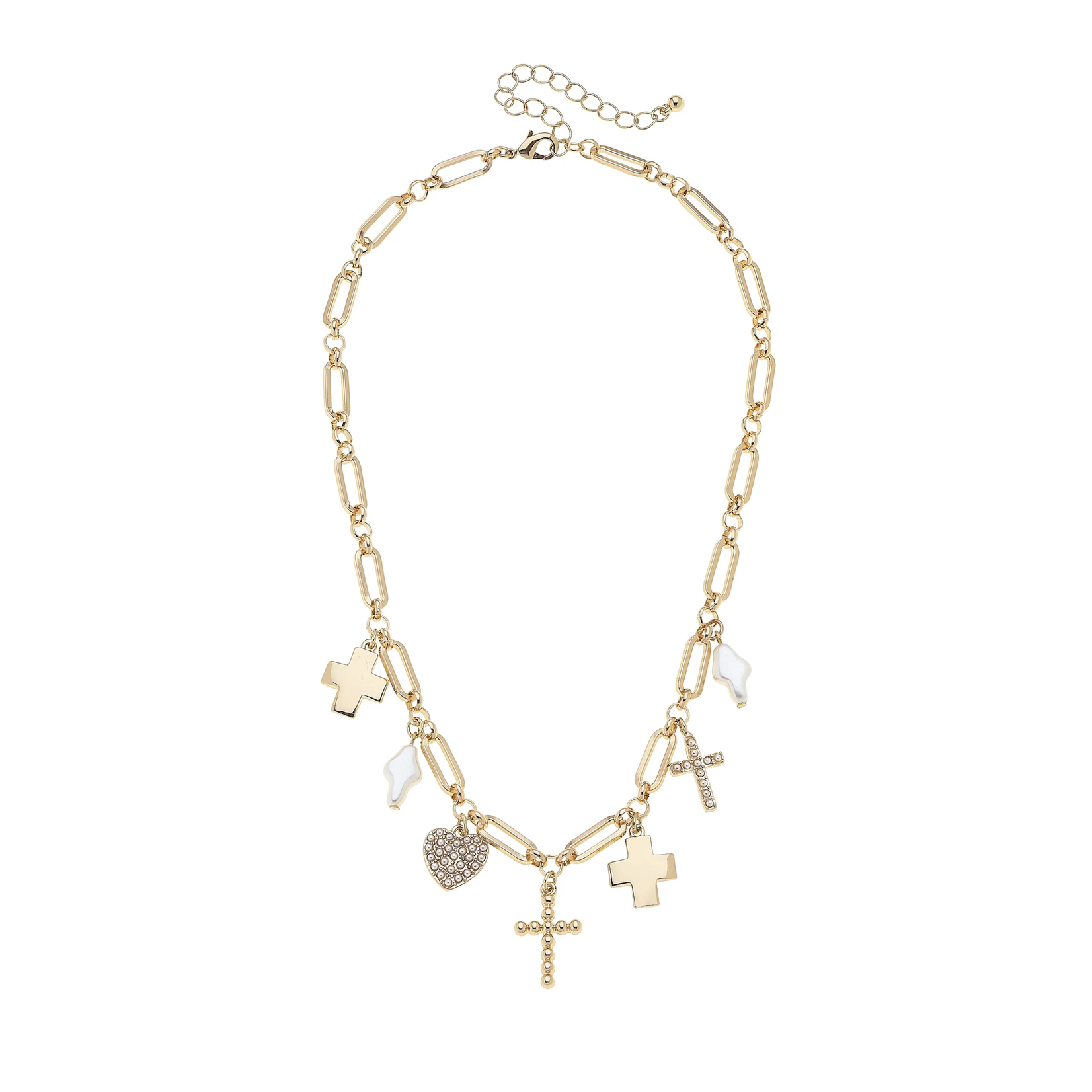 Canvas Abigail Multi Cross Charm Necklace