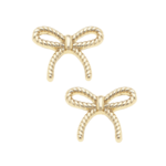 Canvas Bessie Rope Bow Stud Earrings