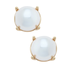 Canvas Carmen Pearl Cabochon Stud Earrings in Ivory