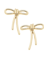 Canvas Molly Lopsided Bow Stud Earrings