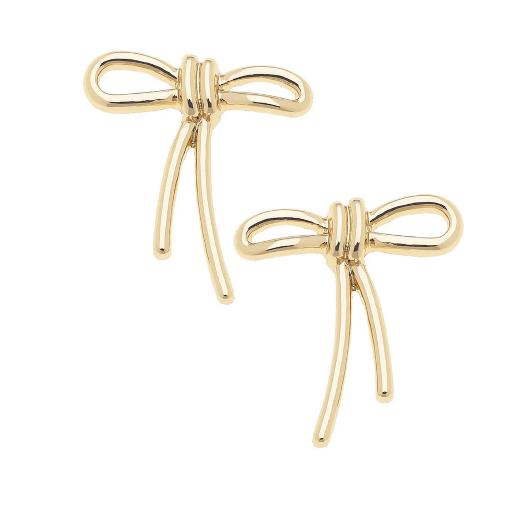 Canvas Molly Lopsided Bow Stud Earrings
