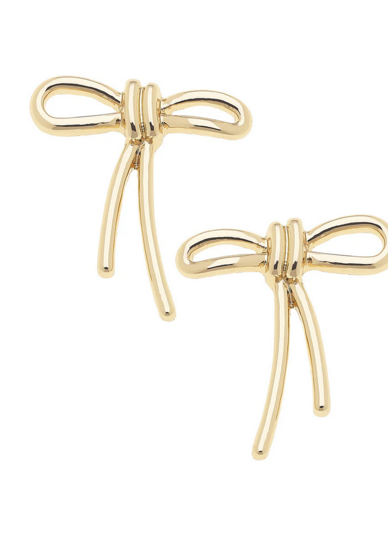 Canvas Molly Lopsided Bow Stud Earrings