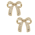 Canvas Priscilla Pearl Studded Bow Earrings