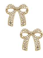 Canvas Priscilla Pearl Studded Bow Earrings