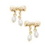 Canvas Tessa Pearl Bow Stud Earrings