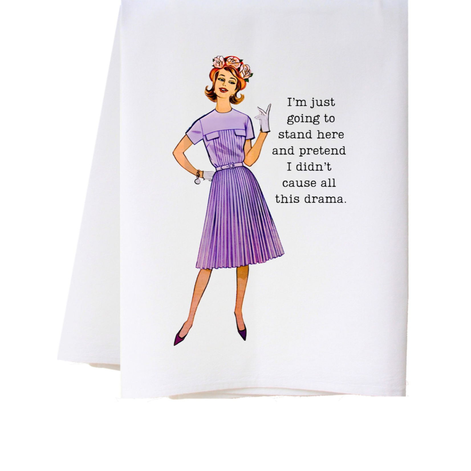 Cora & Pate All This Drama Flour Sack Towel