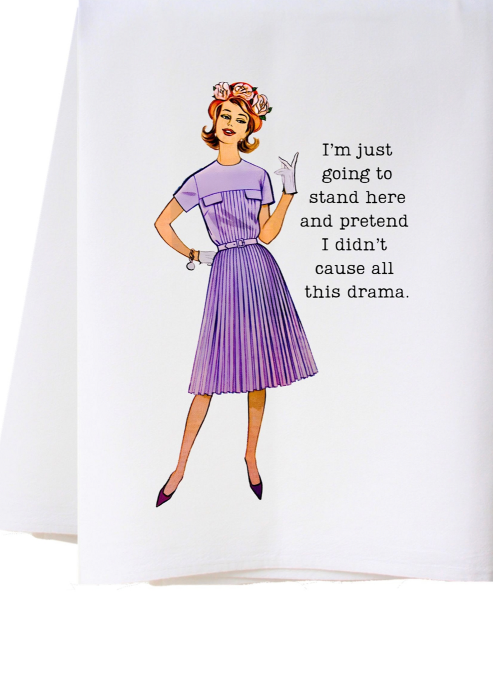 Cora & Pate All This Drama Flour Sack Towel