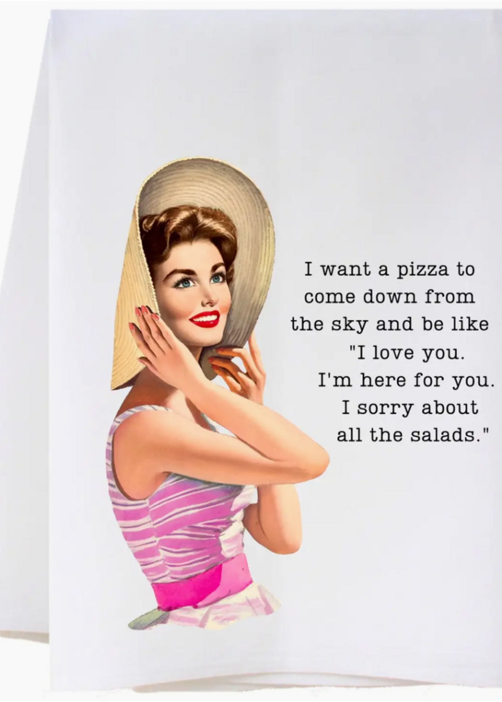 Cora & Pate I Want Pizza Flour Sack Towel