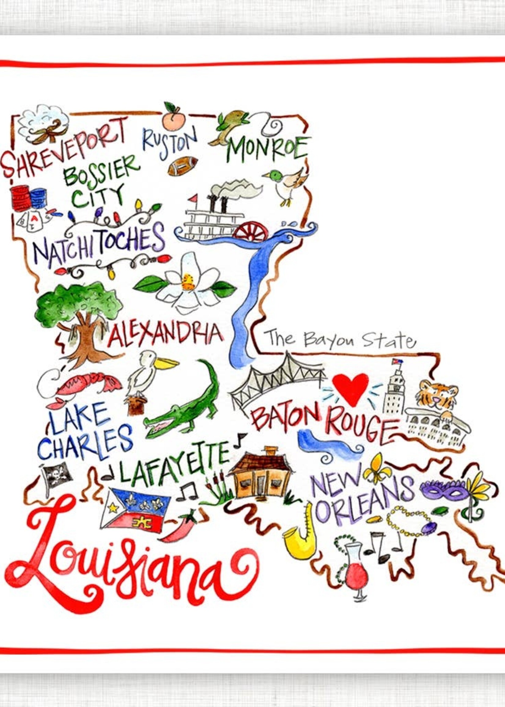 Magnolia Creative Co. Louisiana State Kitchen Towel