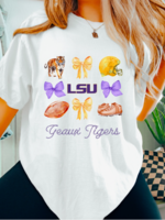 Gia Gifts Boutique LSU Geaux Tigers Coquette Graphic Tee
