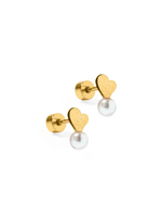 Linny Co Heidi Pearl Heart Earrings