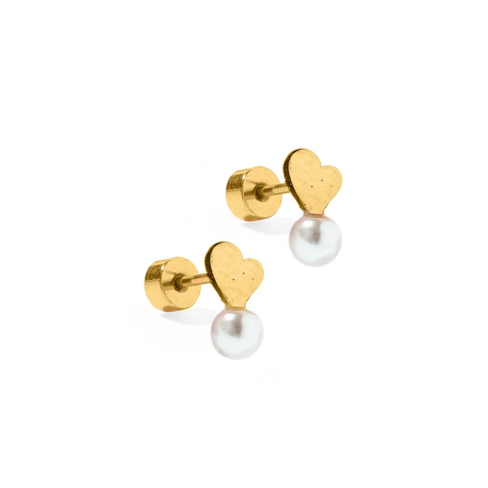 Linny Co Heidi Pearl Heart Earrings