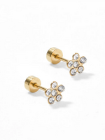 Linny Co Lyla Flower Clear Stud