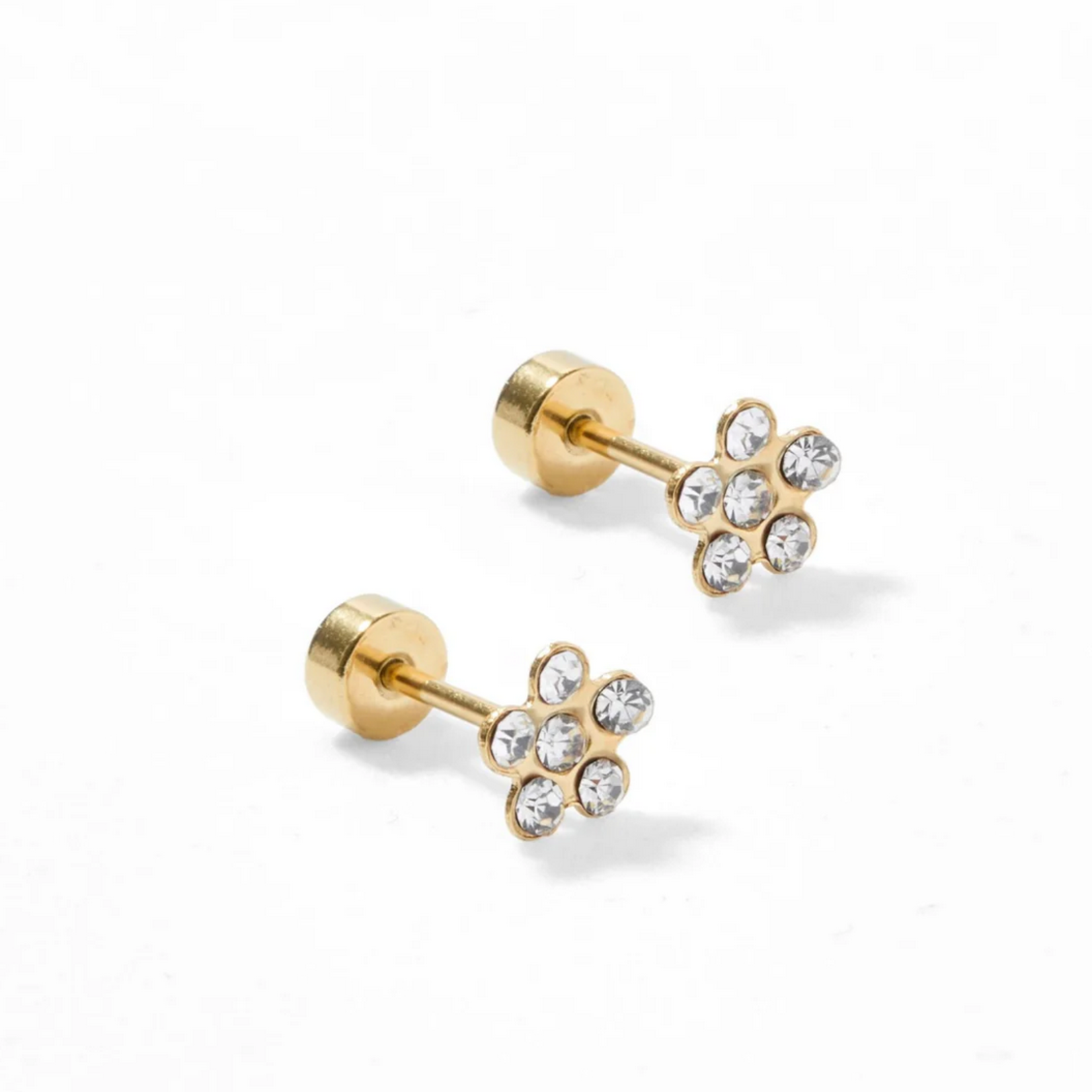 Linny Co Lyla Flower Clear Stud