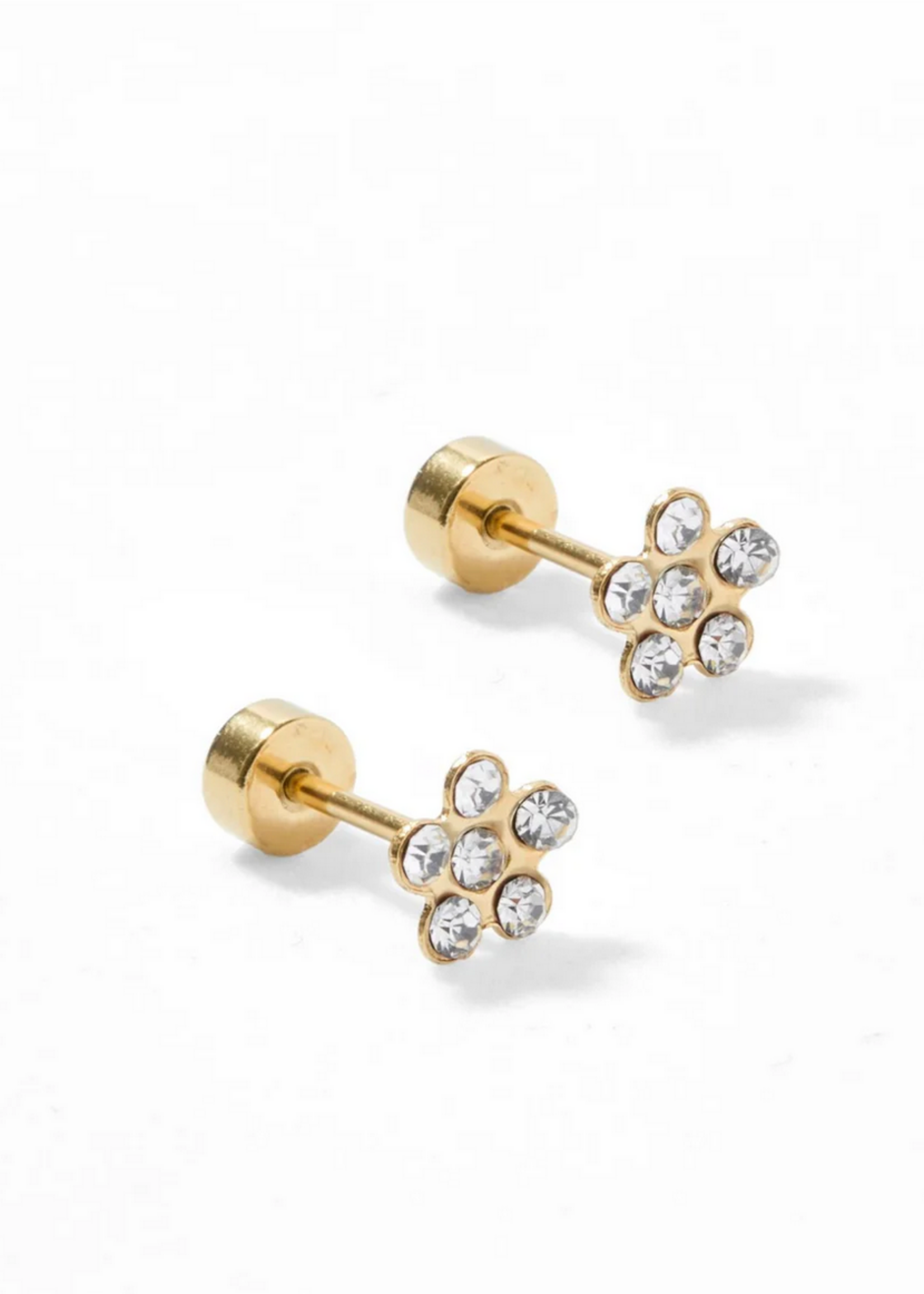 Linny Co Lyla Flower Clear Stud