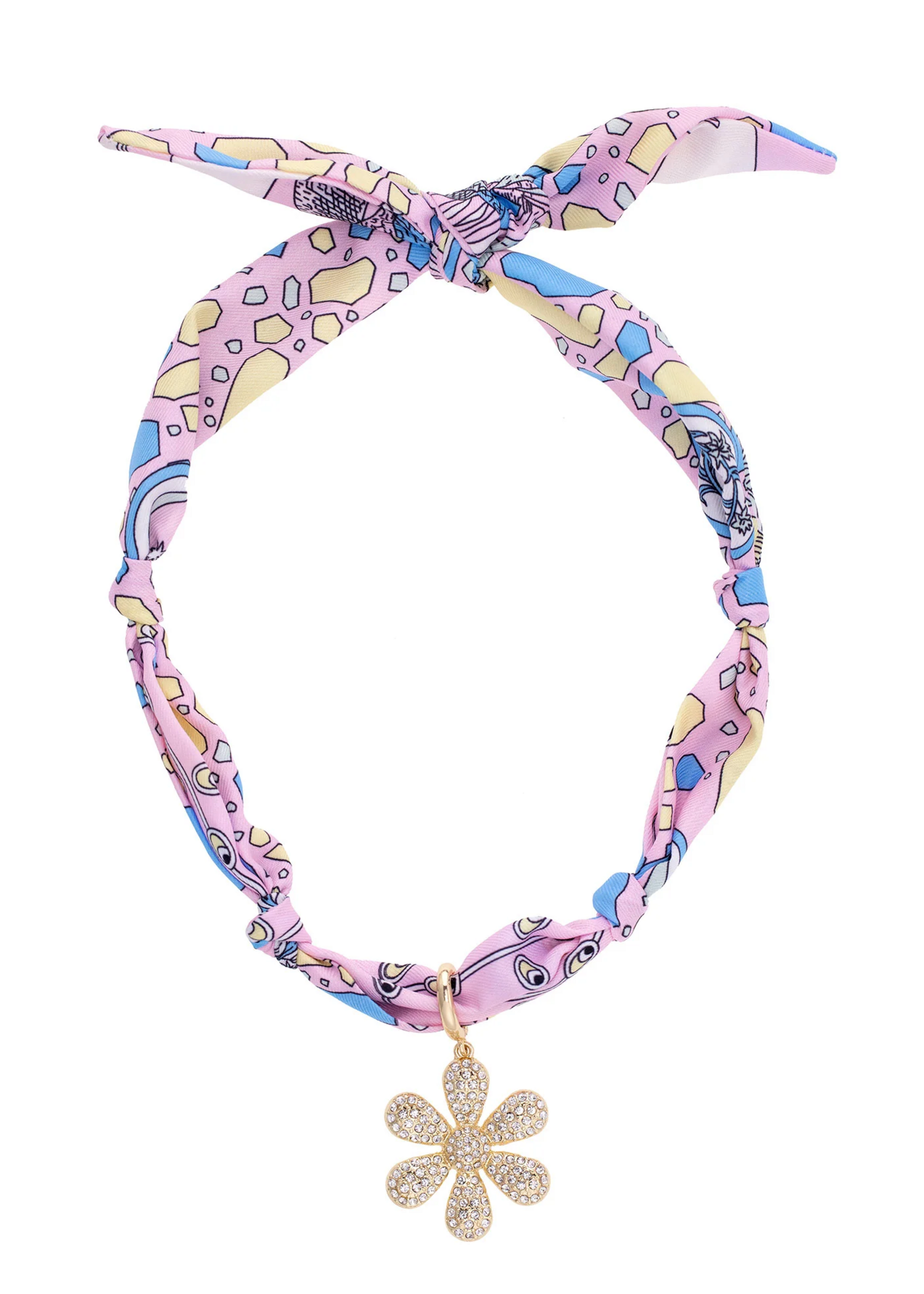 Canvas Scarlett Pave Daisy Scarf Necklace in Light Pink