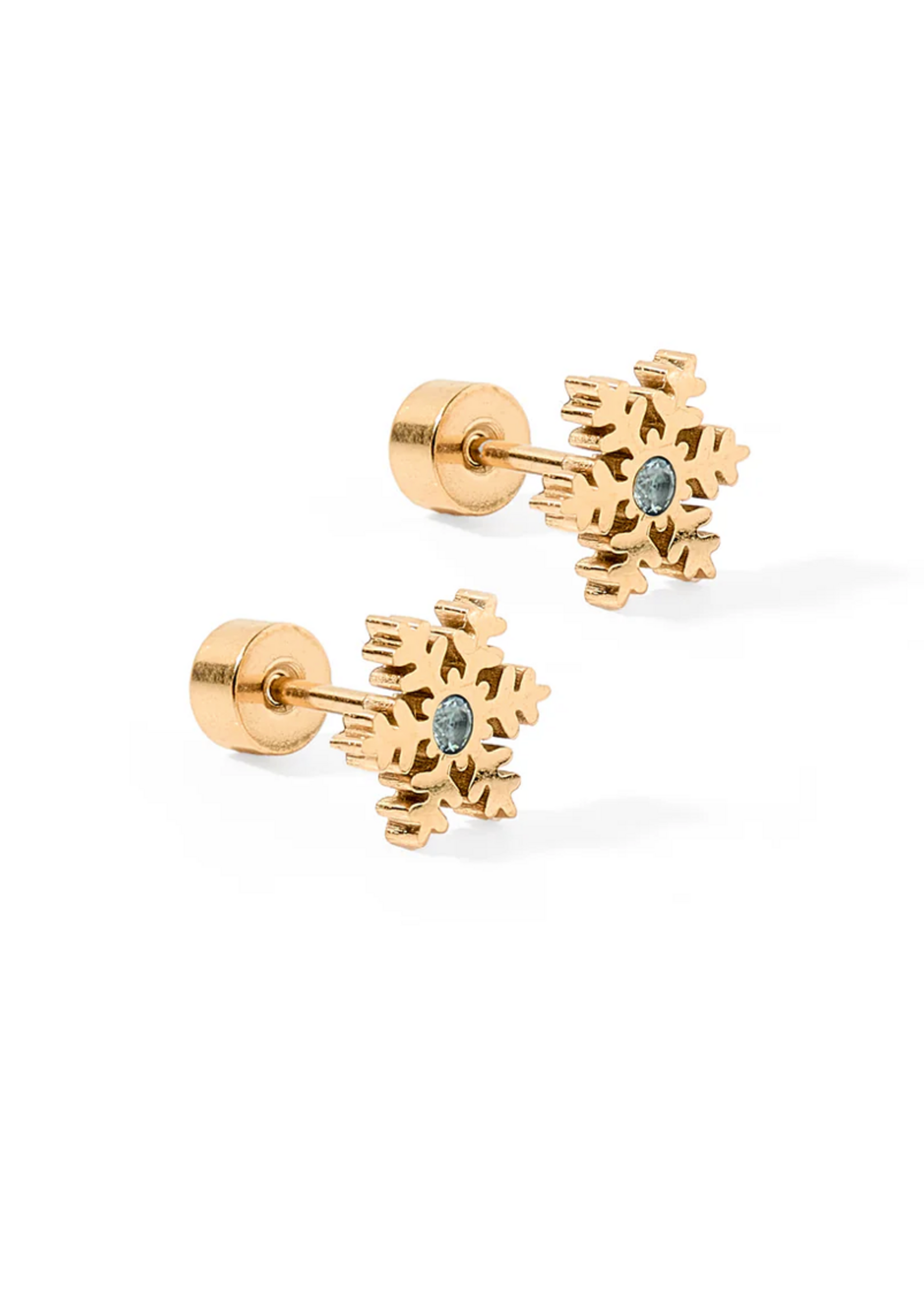 Linny Co Snowflake Gold Stud Earrings