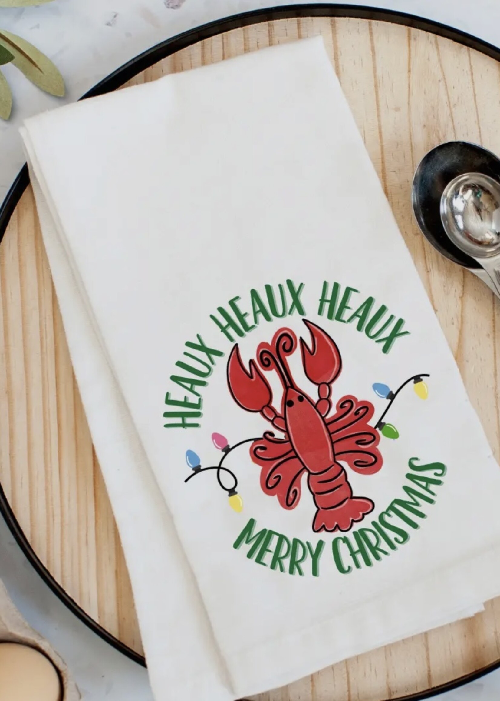 Pelican Provision Christmas Crawfish Kitchen Towel