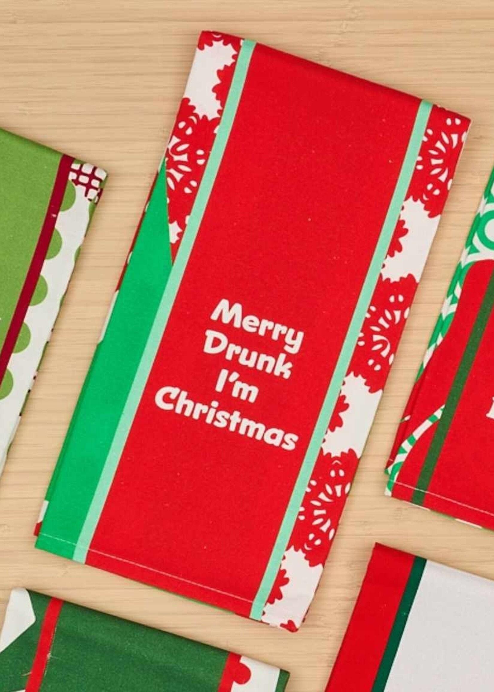 Drinks On Me TOWEL XMAS MERRY DRUNK