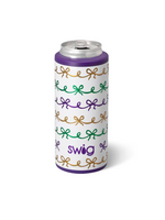 Mardi Gras Bows Skinny Can Cooler 12oz