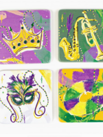 The Parish Line Coaster Set- Mardi Gras Mask