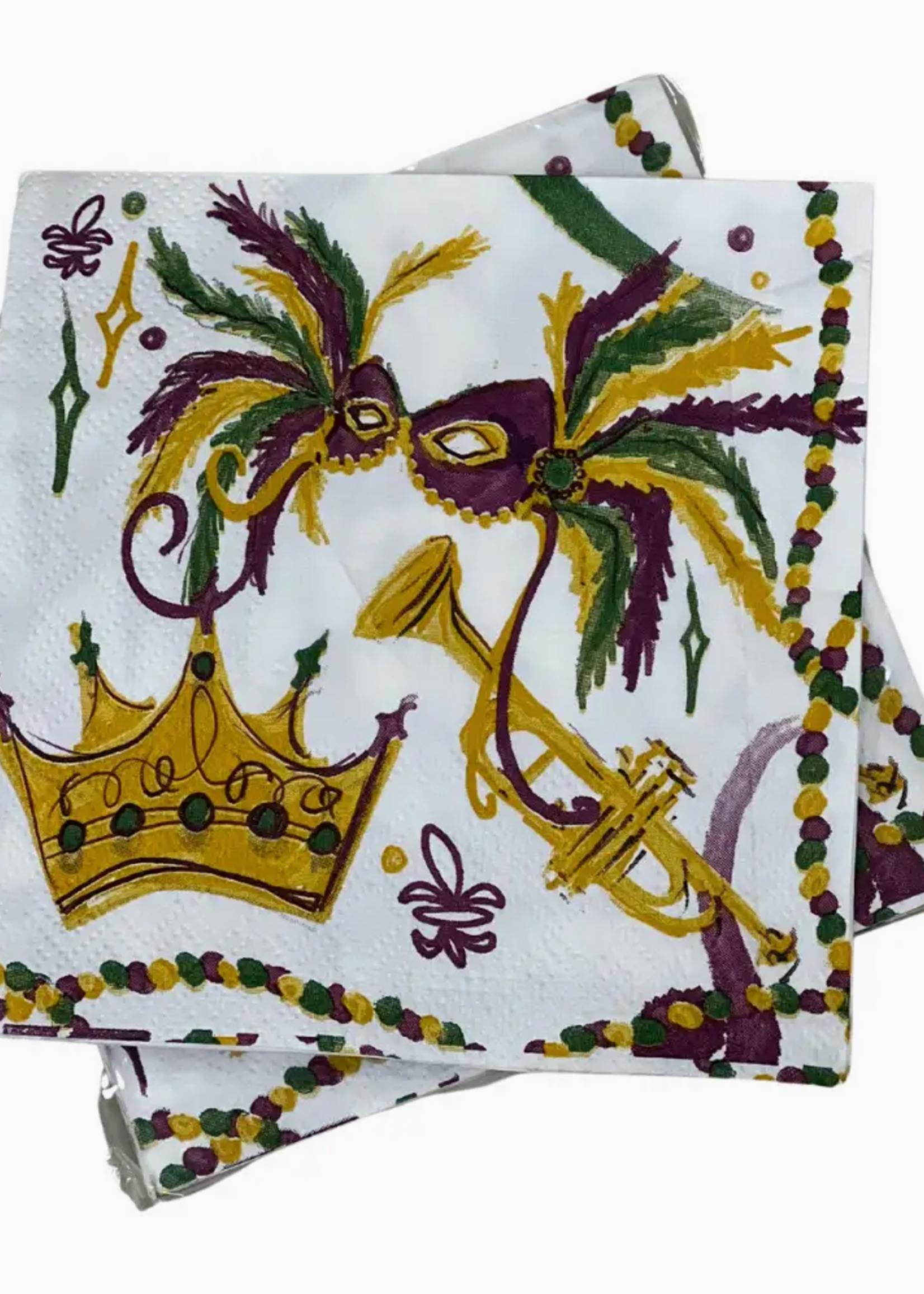 The Parish Line Cocktail Napkin- Mardi Gras Mask
